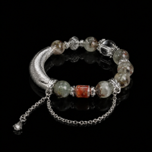 Green Phantom Red Agate Bracelet
